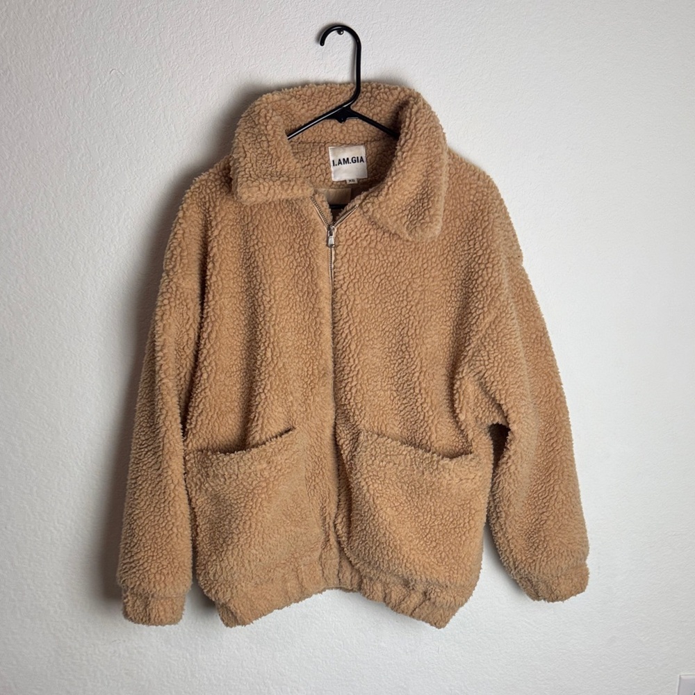IAmGia Women's Tan Sherpa Jacket